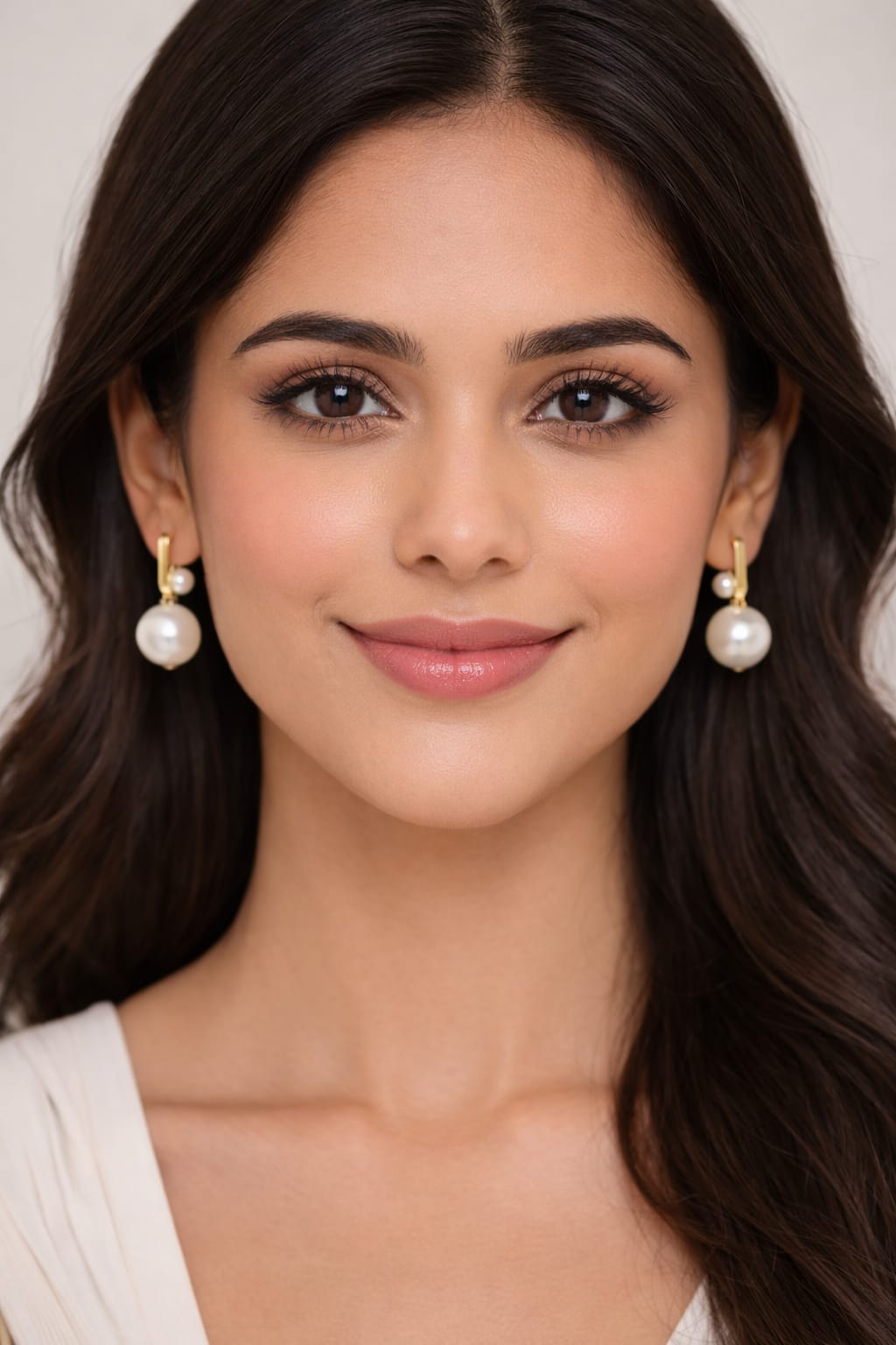 Ivory Grace Pearl Drop Earrings – Gold Finish Timeless Elegance