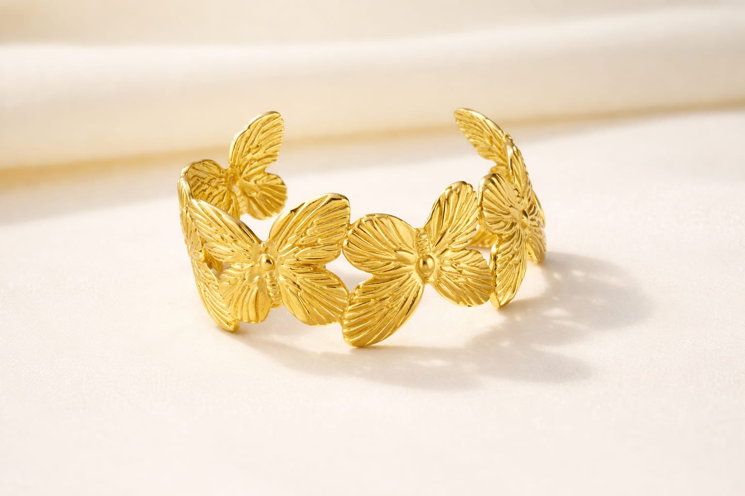 Elegant Gold Butterfly Cuff Bracelet