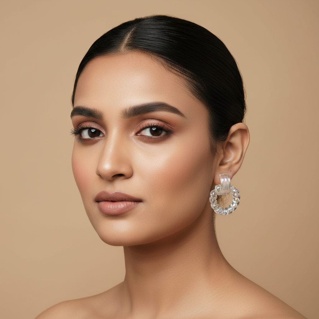 Transparent heart earrings