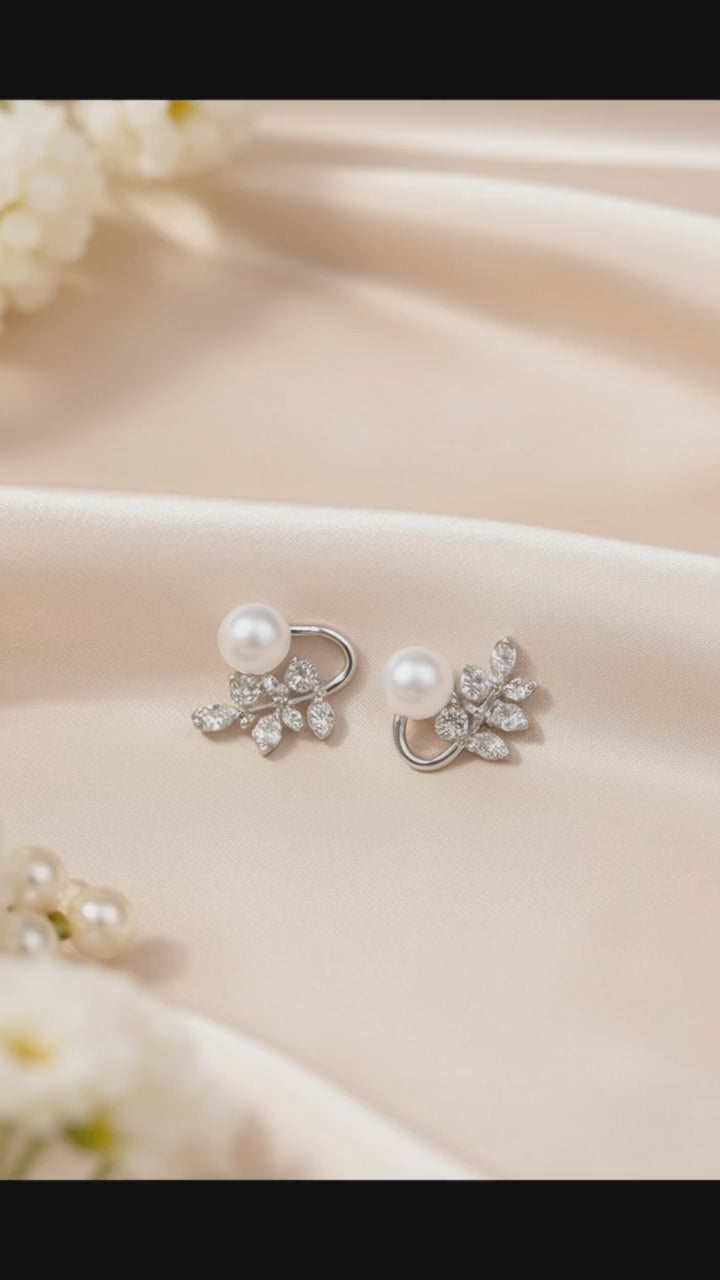 korean floral earring .