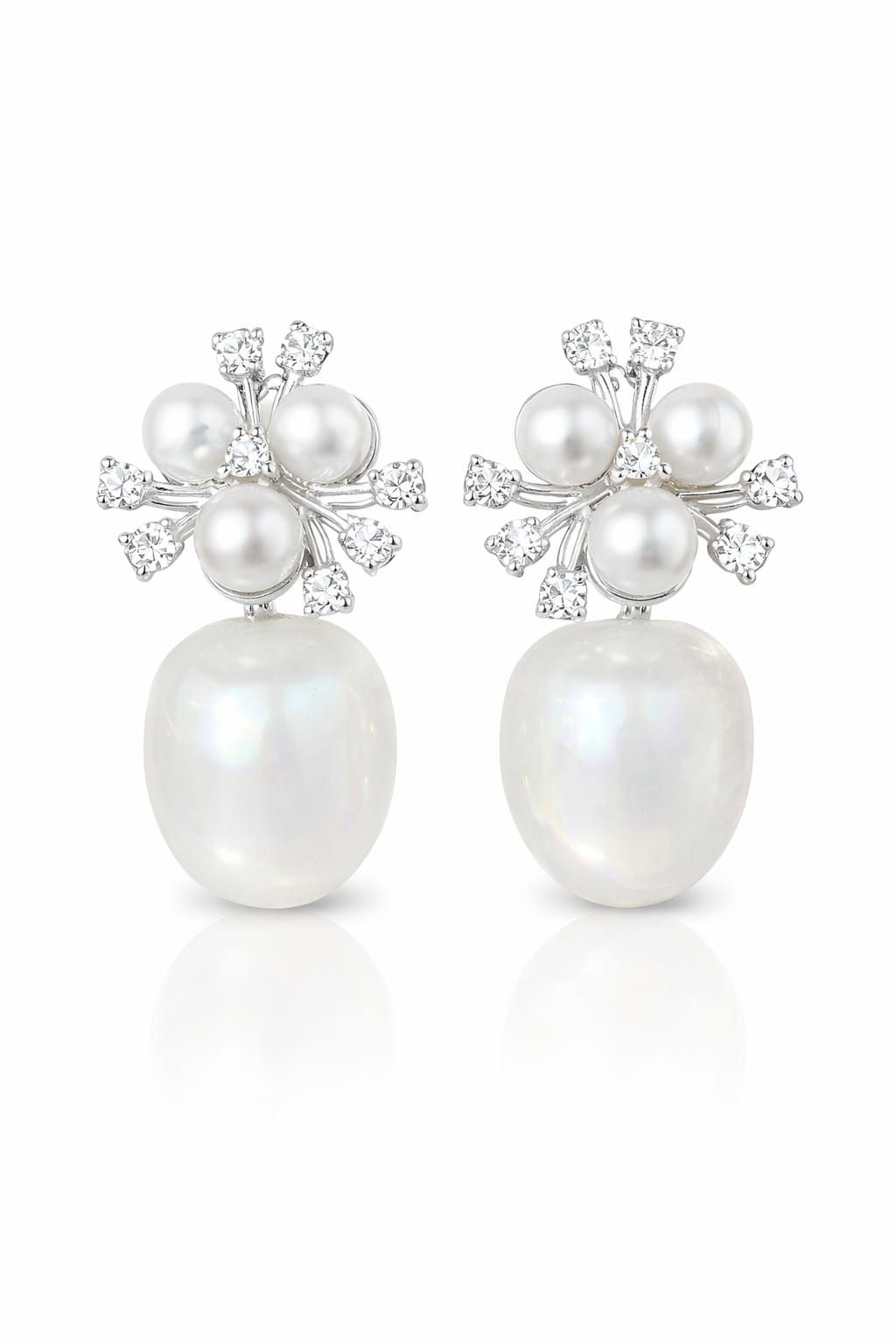 snow bloom pearl earrings .